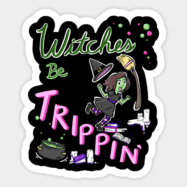 Witches be Trippin Sticker by Elisa_Arts